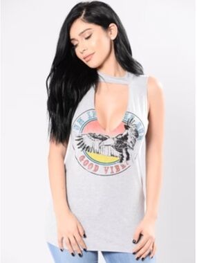 Good Vibes V-Neck Tank Top